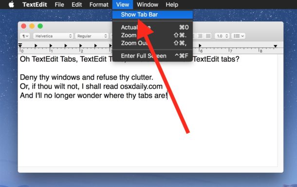 put a css tab for text edit in the mac